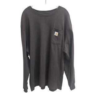 Carhartt Loose Fit Heavyweight Long-Sleeve Pocket Sleeve Logo Graphic T-Shirt XL